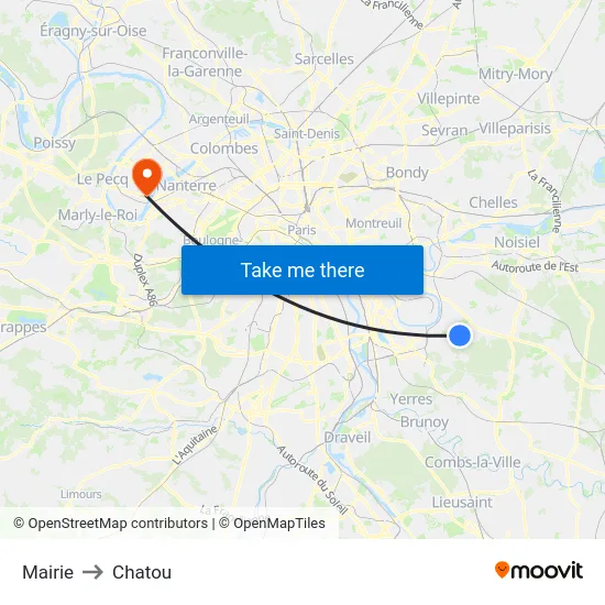 Mairie to Chatou map