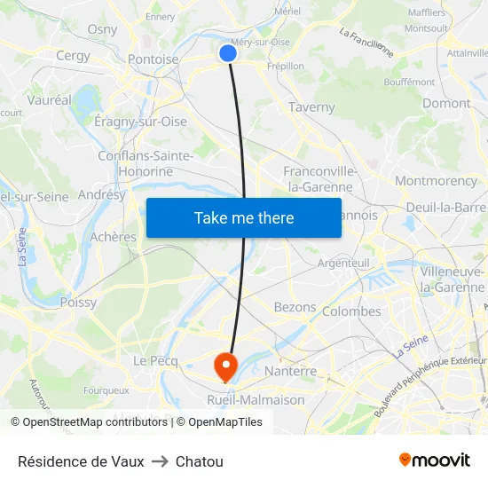 Résidence de Vaux to Chatou map
