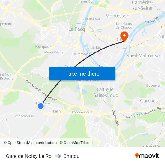 Gare de Noisy Le Roi to Chatou map