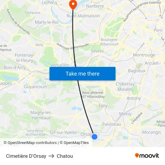 Cimetière D'Orsay to Chatou map