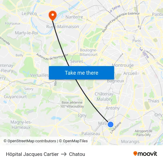 Hôpital Jacques Cartier to Chatou map