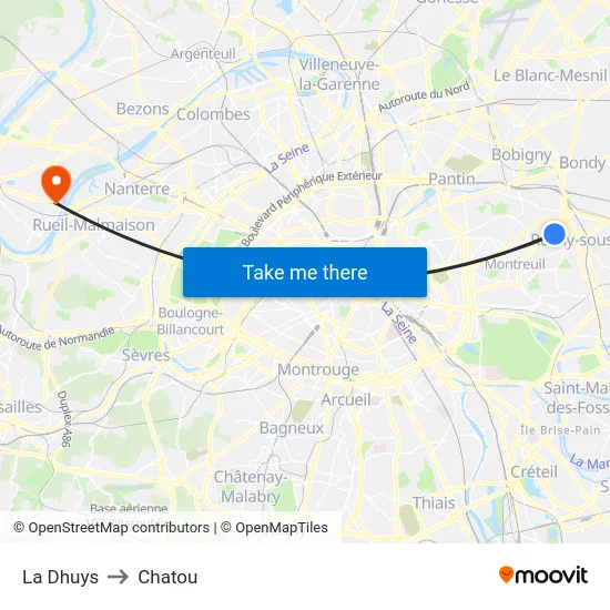 La Dhuys to Chatou map