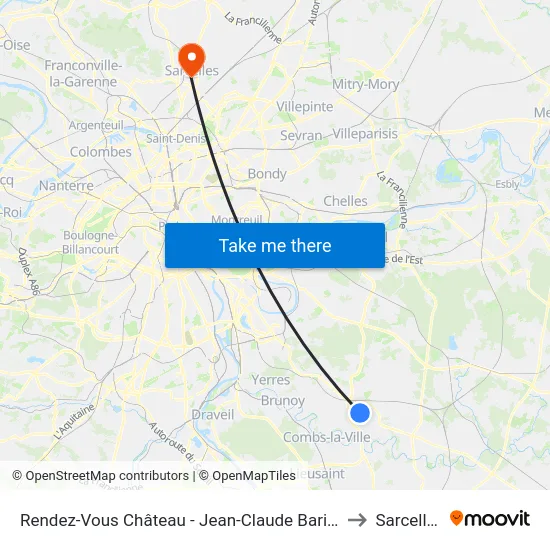 Rendez-Vous Château - Jean-Claude Barigot to Sarcelles map