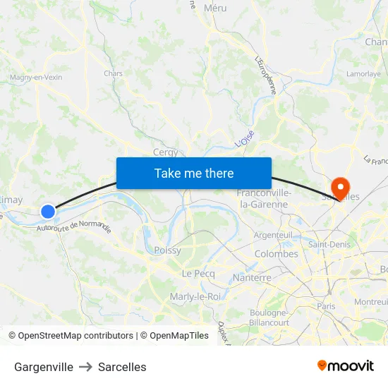Gargenville to Sarcelles map