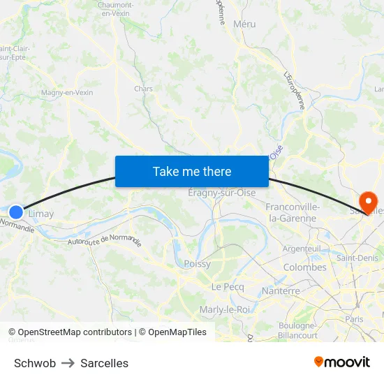 Schwob to Sarcelles map