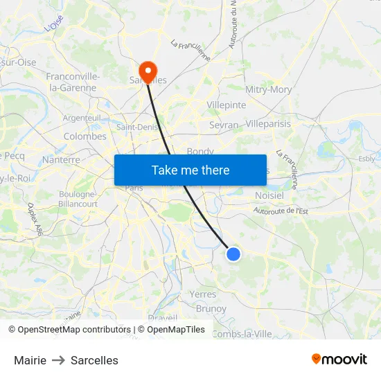 Mairie to Sarcelles map