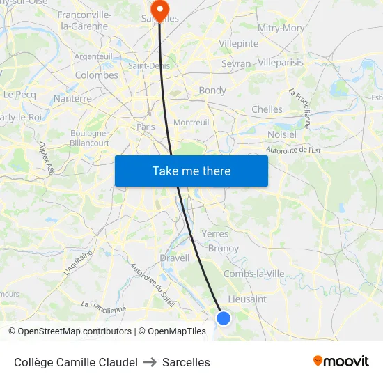 Collège Camille Claudel to Sarcelles map