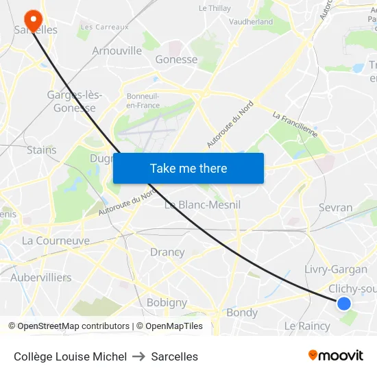Collège Louise Michel to Sarcelles map