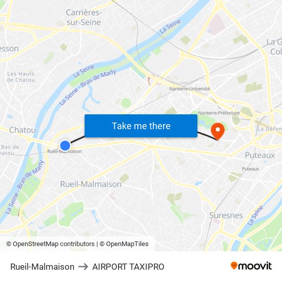 Rueil-Malmaison to AIRPORT TAXIPRO map