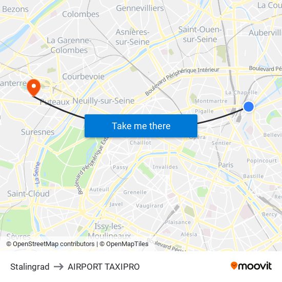 Stalingrad to AIRPORT TAXIPRO map
