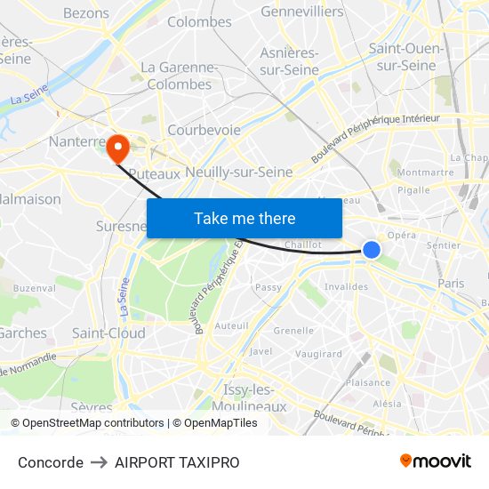 Concorde to AIRPORT TAXIPRO map