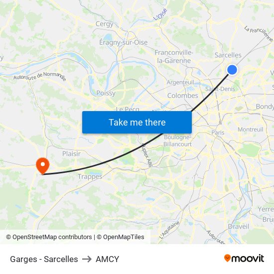 Garges - Sarcelles to AMCY map