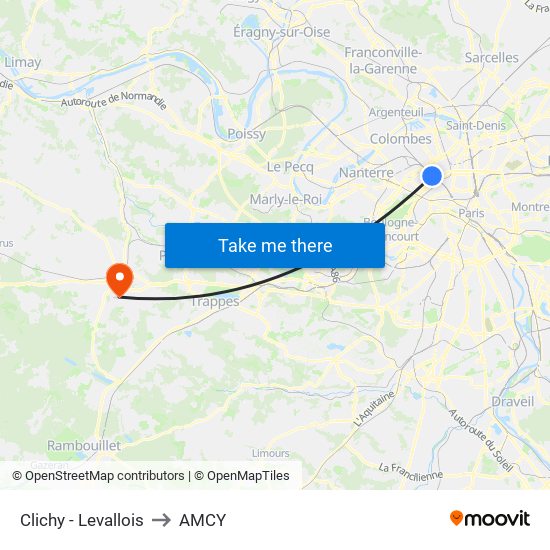 Clichy - Levallois to AMCY map