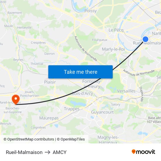 Rueil-Malmaison to AMCY map