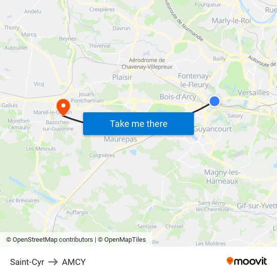 Saint-Cyr to AMCY map