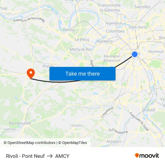 Rivoli - Pont Neuf to AMCY map