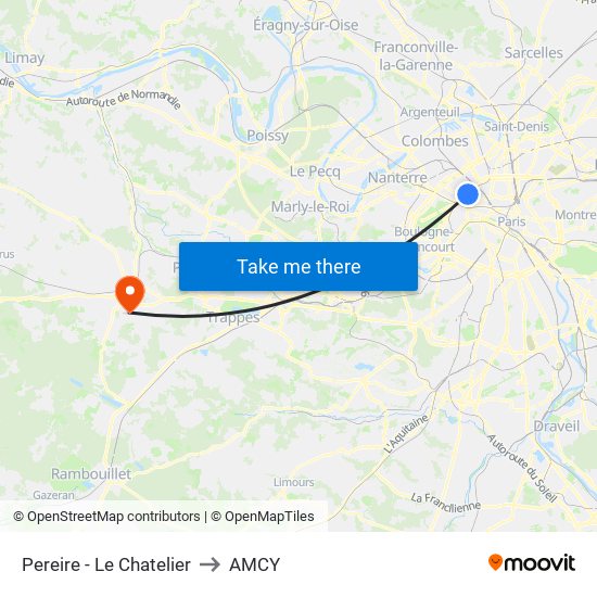 Pereire - Le Chatelier to AMCY map