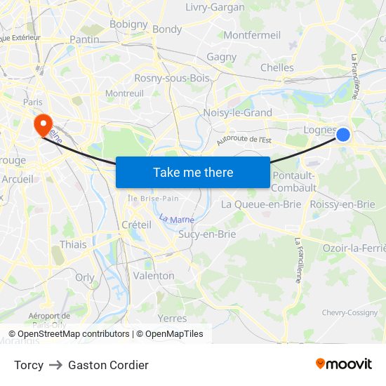 Torcy to Gaston Cordier map