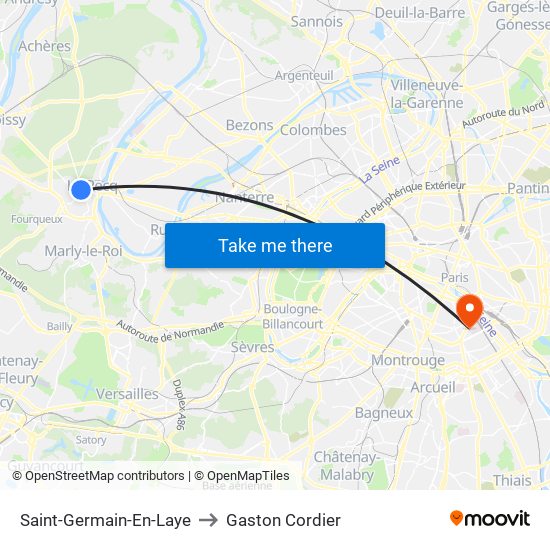 Saint-Germain-En-Laye to Gaston Cordier map