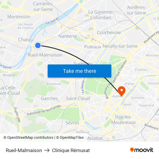 Rueil-Malmaison to Clinique Rémusat map