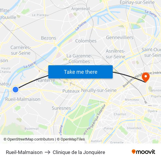 Rueil-Malmaison to Clinique de la Jonquière map