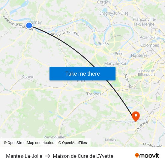 Mantes-La-Jolie to Maison de Cure de L'Yvette map