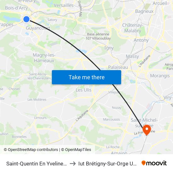 Saint-Quentin En Yvelines - Montigny-Le-Bretonneux to Iut Brétigny-Sur-Orge Université Evry Val D'Essonne map