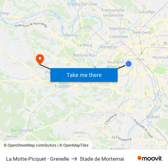 La Motte-Picquet - Grenelle to Stade de Mortemai map
