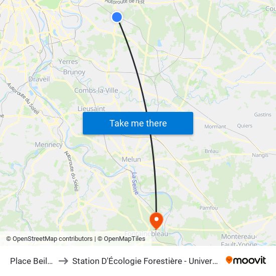 Place Beilstein to Station D'Écologie Forestière - Université de Paris map