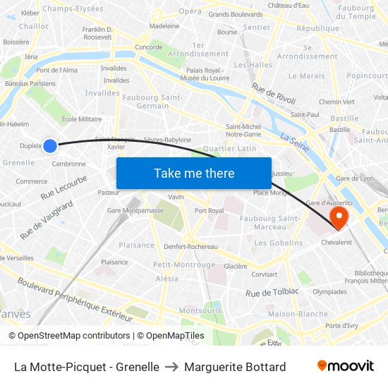 La Motte-Picquet - Grenelle to Marguerite Bottard map