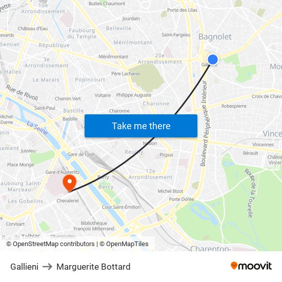 Gallieni to Marguerite Bottard map