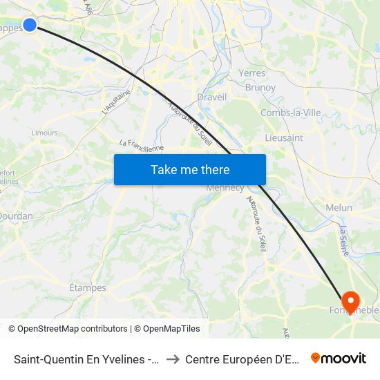 Saint-Quentin En Yvelines - Montigny-Le-Bretonneux to Centre Européen D'Education Permanente map