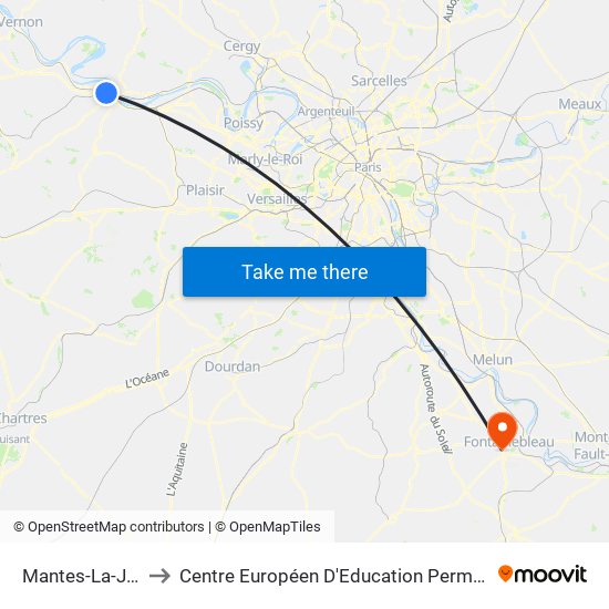 Mantes-La-Jolie to Centre Européen D'Education Permanente map