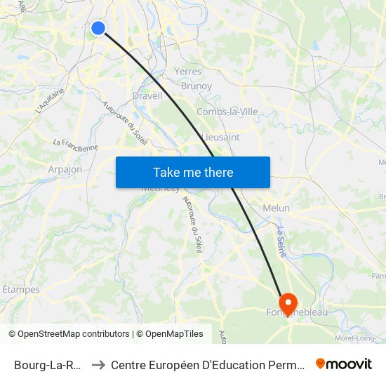 Bourg-La-Reine to Centre Européen D'Education Permanente map