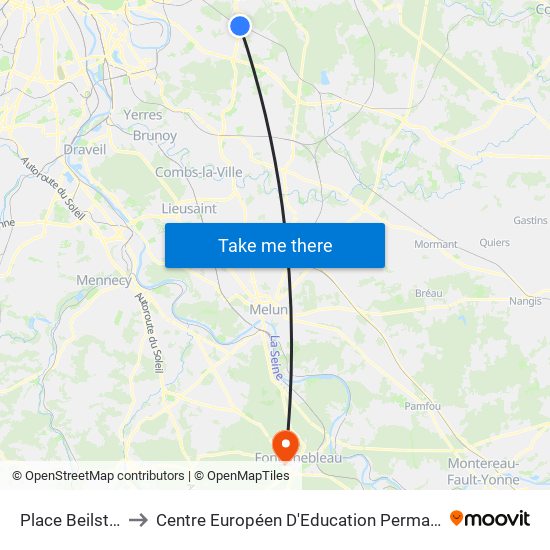 Place Beilstein to Centre Européen D'Education Permanente map