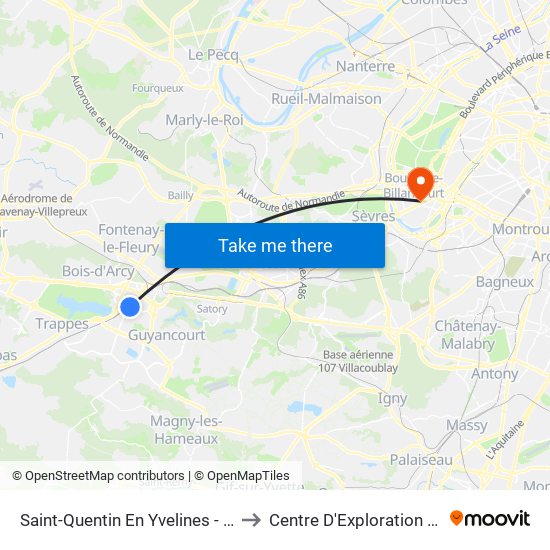 Saint-Quentin En Yvelines - Montigny-Le-Bretonneux to Centre D'Exploration Digestive de L'Enfant map