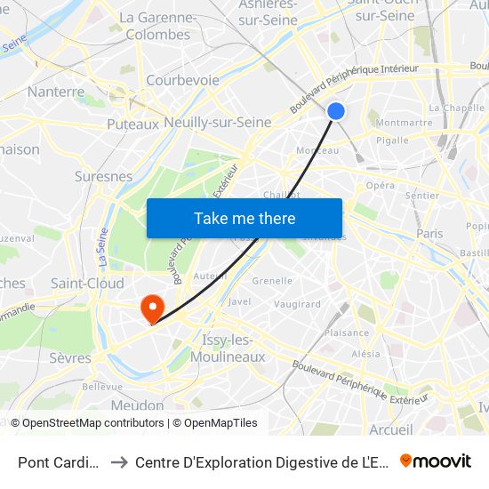 Pont Cardinet to Centre D'Exploration Digestive de L'Enfant map