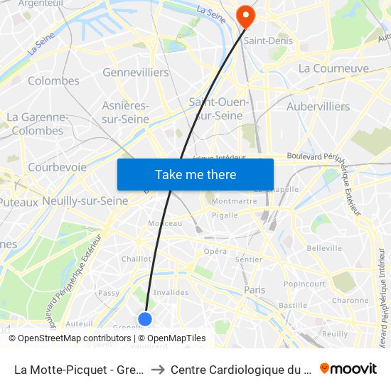 La Motte-Picquet - Grenelle to Centre Cardiologique du Nord map