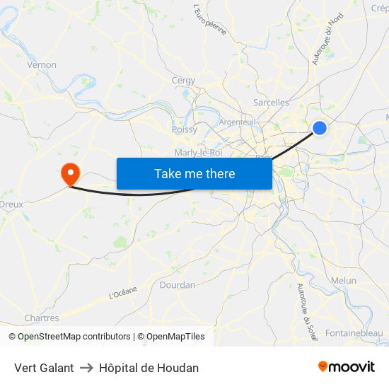 Vert Galant to Hôpital de Houdan map