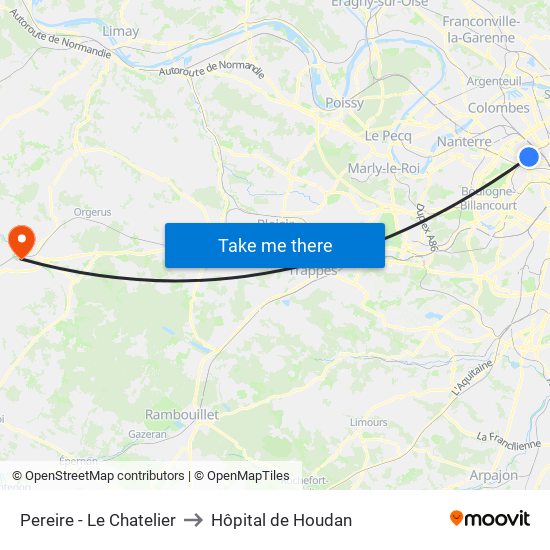 Pereire - Le Chatelier to Hôpital de Houdan map