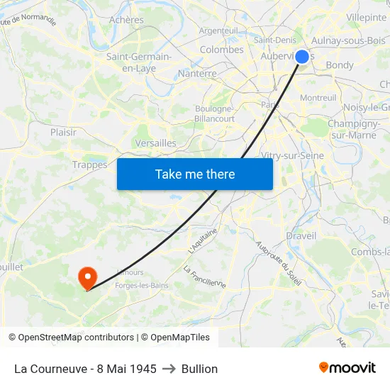 La Courneuve - 8 Mai 1945 to Bullion map
