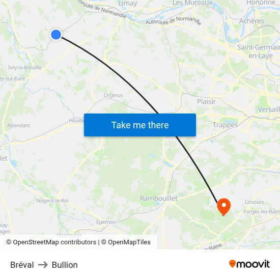 Bréval to Bullion map