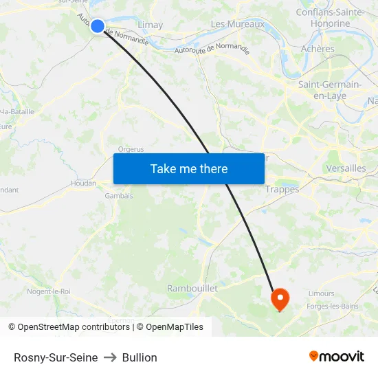 Rosny-Sur-Seine to Bullion map