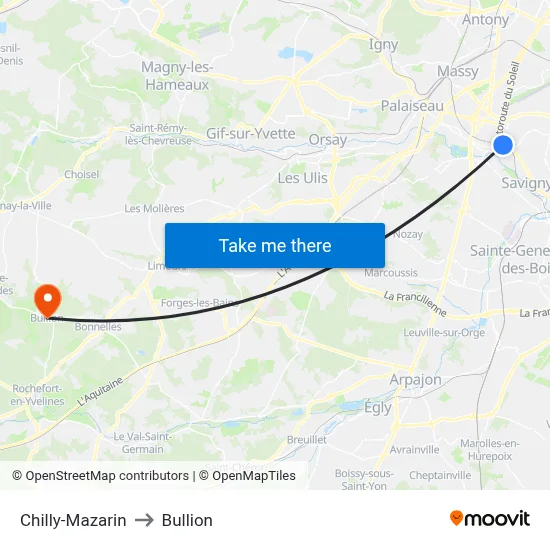 Chilly-Mazarin to Bullion map