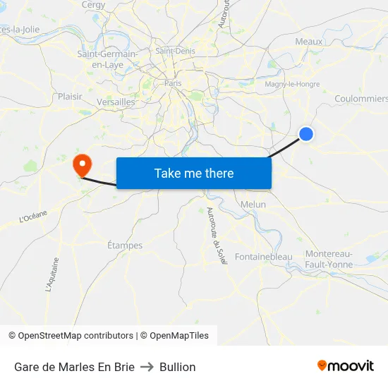 Gare de Marles En Brie to Bullion map