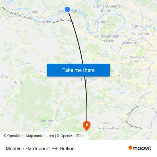 Meulan - Hardricourt to Bullion map
