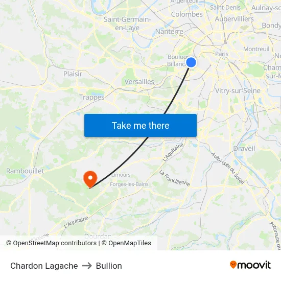Chardon Lagache to Bullion map