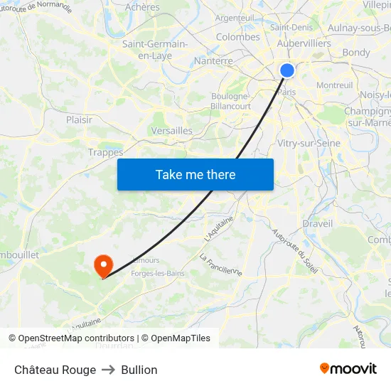 Château Rouge to Bullion map