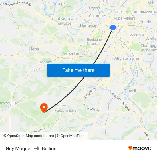 Guy Môquet to Bullion map
