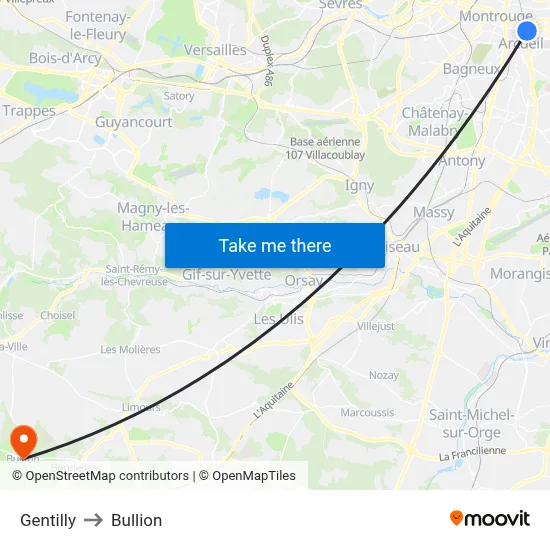 Gentilly to Bullion map